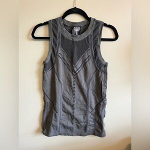 Athleta Charcoal/Olive Patterned Tank Top